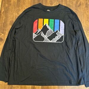Mountain and Isles Long Sleeve Shirt Outdoor Mountain Pride Graphic *FLAW* 🌈